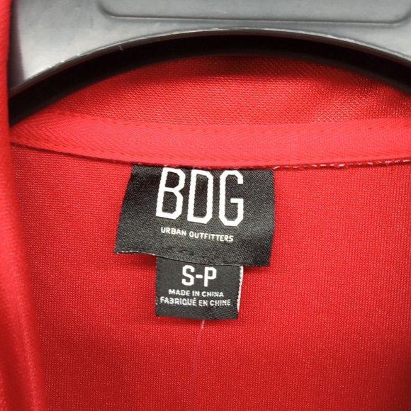 BDG Jacket Womens Small Red Vibrant Vivid Sunflower‎ Warmup Varsity Full Zip - Picture 3 of 11